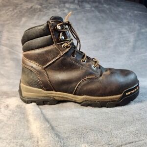 Carhartt Boots Mens 10.5 Brown Leather Ground Force 6" Composite Toe Waterproof